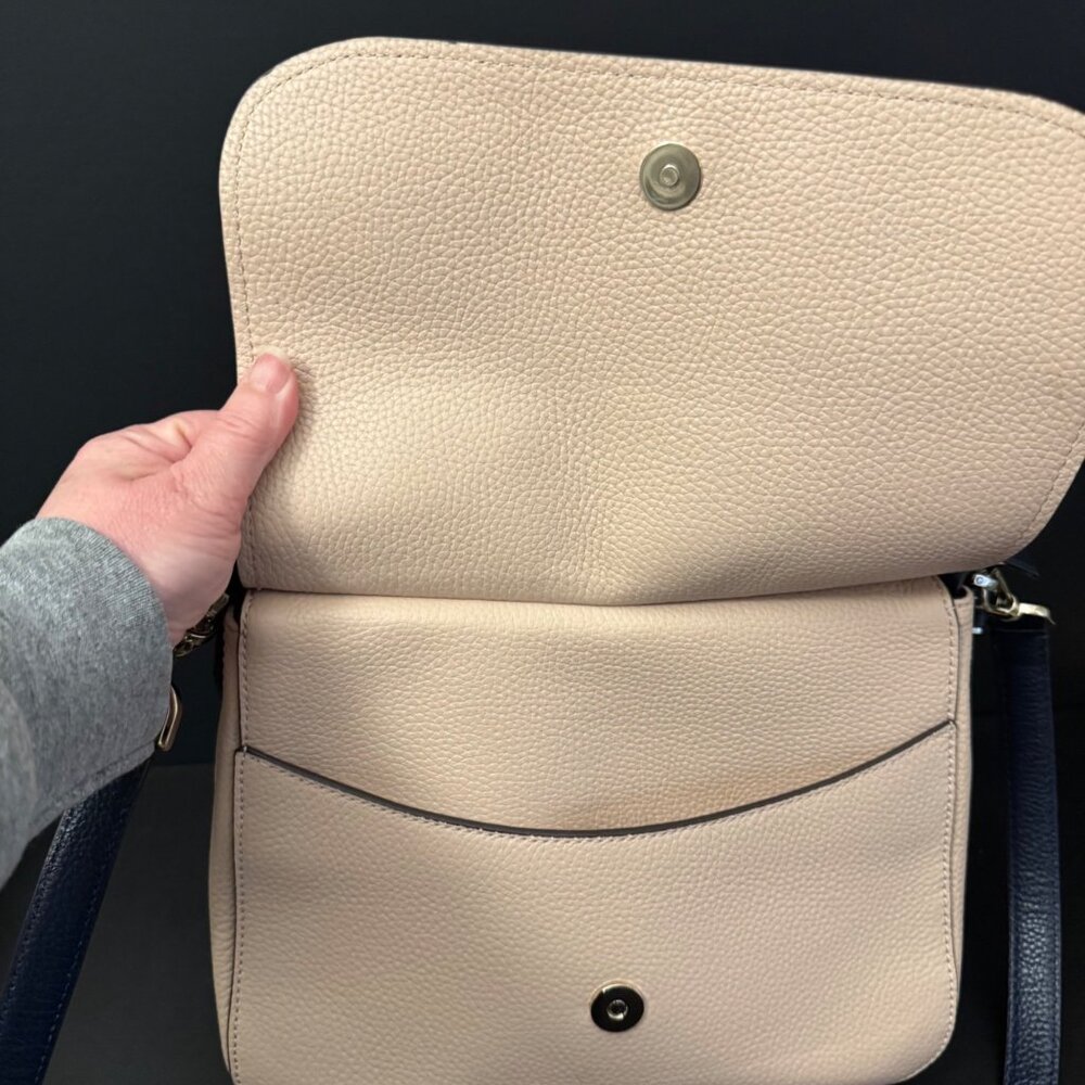 Kate Spade New York Polly Convertible Flap Leather Handbag Blush Medium Dust Bag - Picture 6 of 16